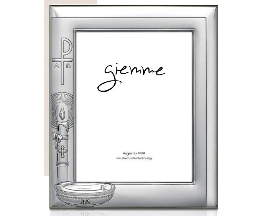 obrazek 1 Srebrna ramka na zdjęcia 9х13 cm nawiązująca do chrztu