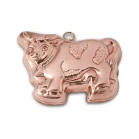 Picture Cake mold in solid galvanized copper - cow 16 × 10 cm - Cu Artigiana