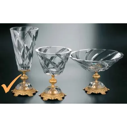 Zdjęcie Pozłacany kryształowy wazon