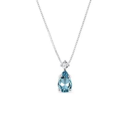 Zdjęcie Wisiorek wykonany z białego złota z topazem Swiss KLENOTA