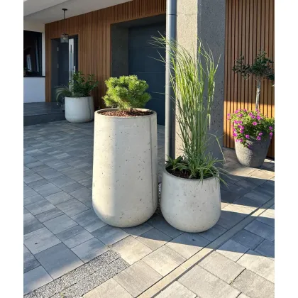 Zdjęcie 50x90 cm CT - Donica betonowa w kształcie misy (antracytowa)