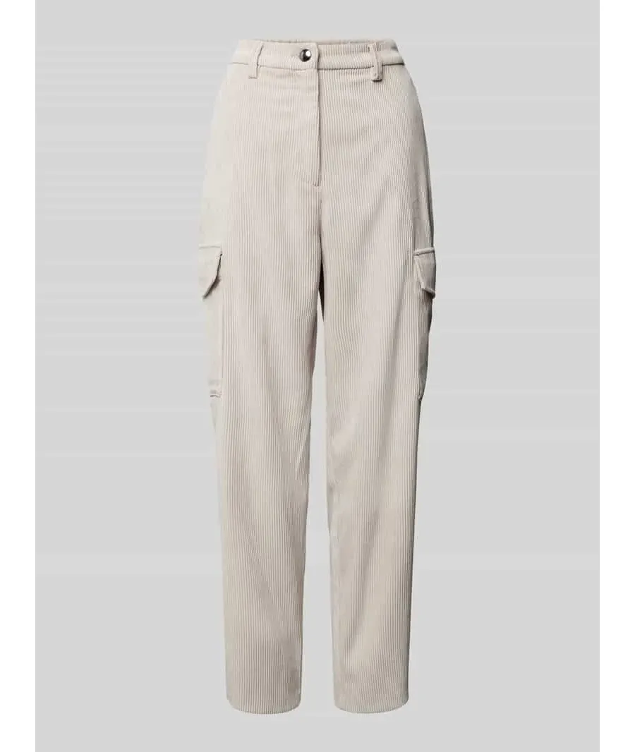 obrazek 1 Spodnie sztruksowe o kroju tapered fit z kieszeniami cargo model ‘Rahel’