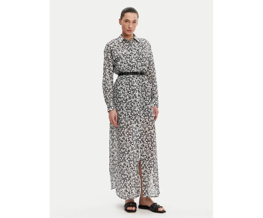 obrazek 1 MICHAEL Michael Kors Sukienka koszulowa MS582UXH7F Czarny Relaxed Fit