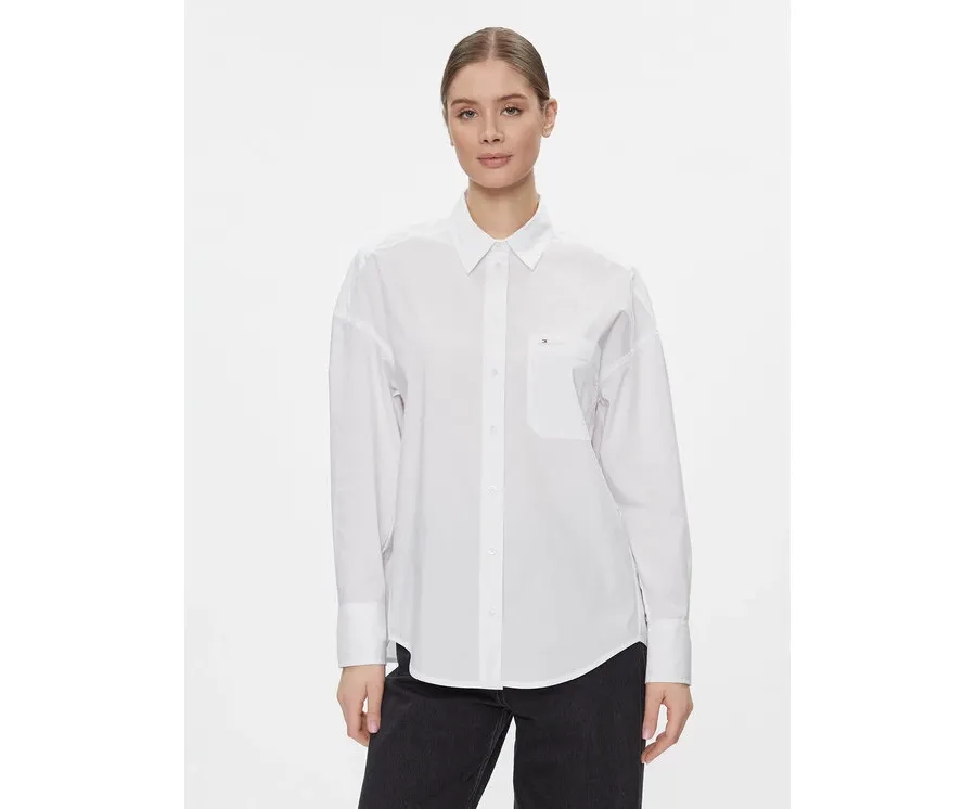 obrazek 1 Tommy Jeans Koszula Tjw Ovs Cotton Shirt Ext DW0DW17356 Biały Regular Fit