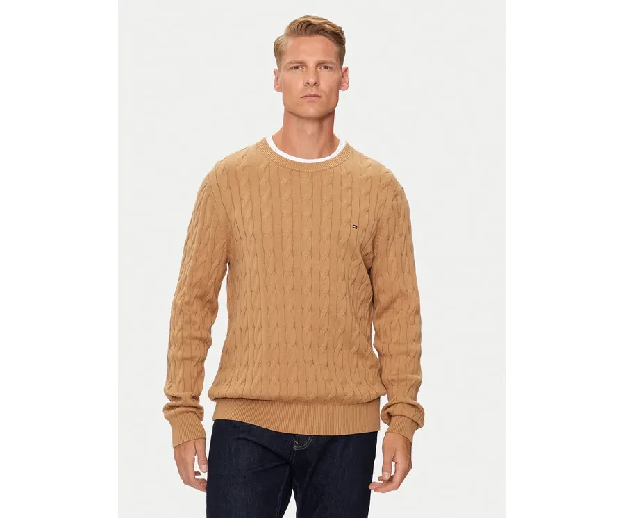 obrazek 1 Tommy Hilfiger Sweter MW0MW33132 Beżowy Regular Fit