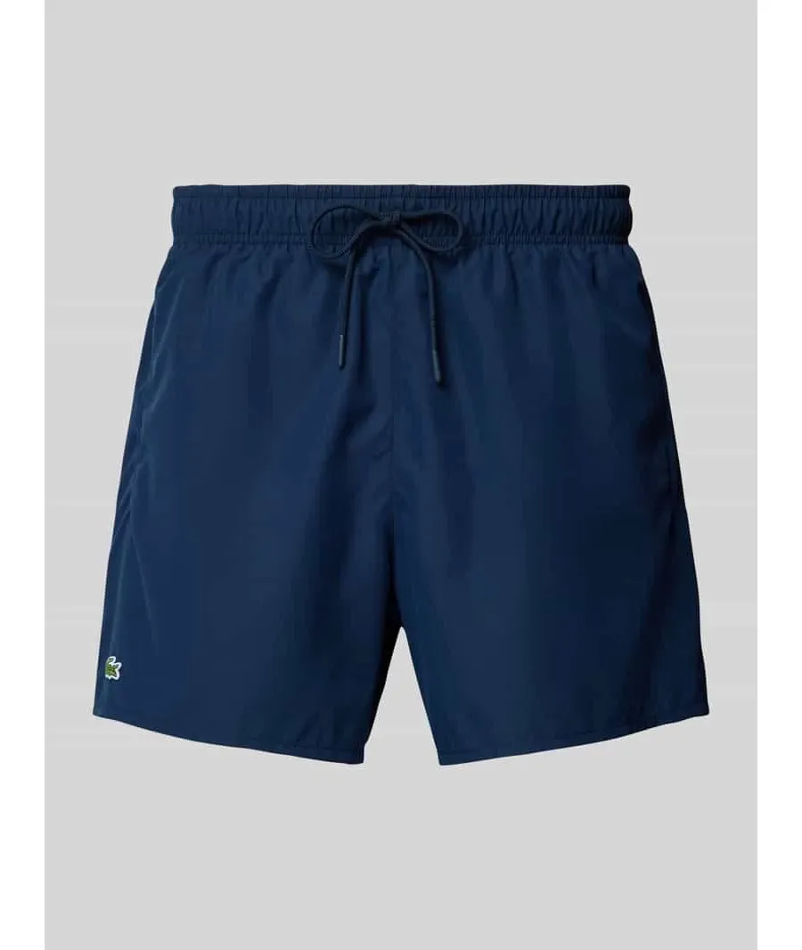obrazek 1 Spodenki kąpielowe o kroju regular fit z naszywką z logo