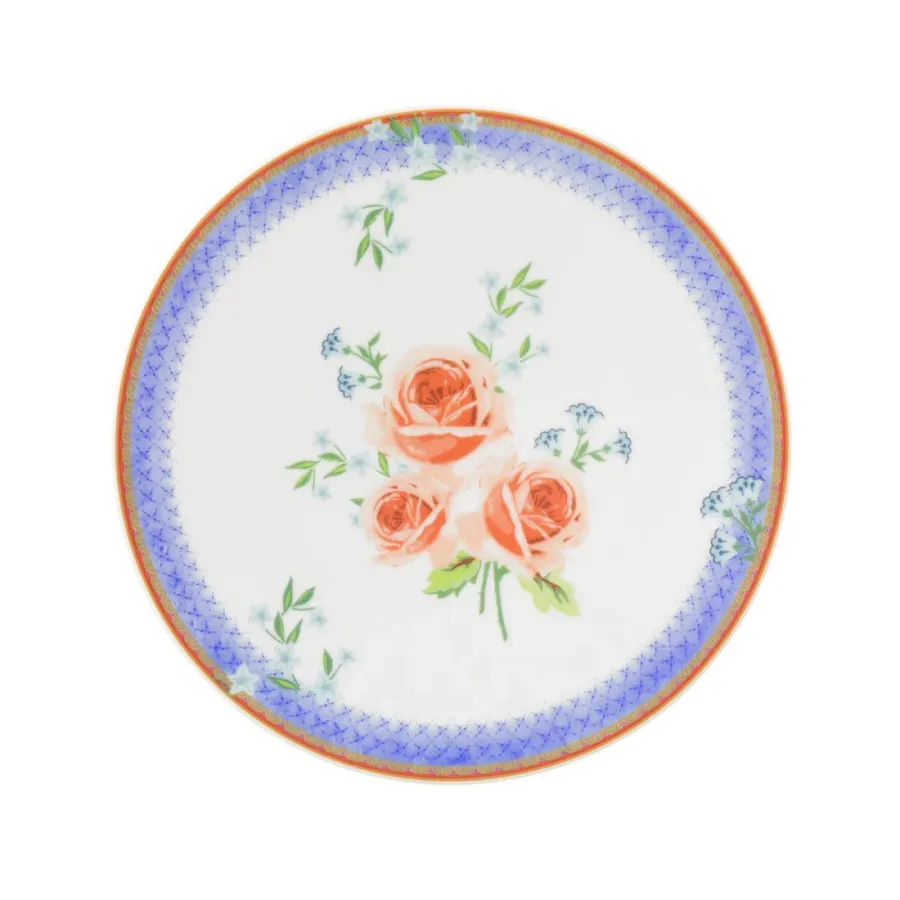 obrazek 1 Okrągły porcelanowy talerz śniadaniowy 22,5 cm zdobiony motywem róży - Seltmann Weiden