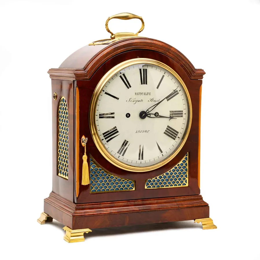 obrazek 1 Zegar stołowy George III w kolorze mahoniu Metcalfe London, w doskonałym stanie