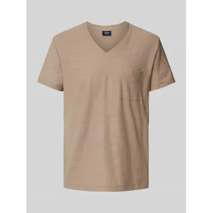 Zdjęcie T-shirt z dekoltem w serek i kieszenią na piersi