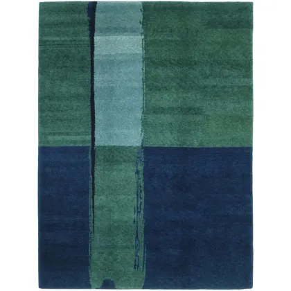 Zdjęcie Niebiesko-zielony dywan z wełny