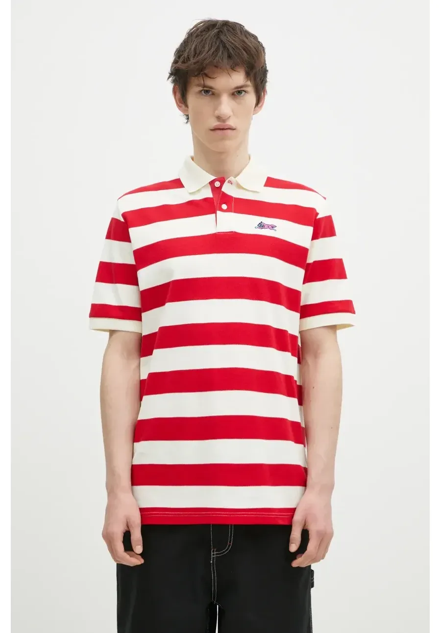 obrazek 1 ICECREAM polo bawełniane Running Dog Ss Striped Rugby Top kolor czerwony wzorzysty IC24468