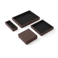 Picture Dark brown office accessories made of Italian leather