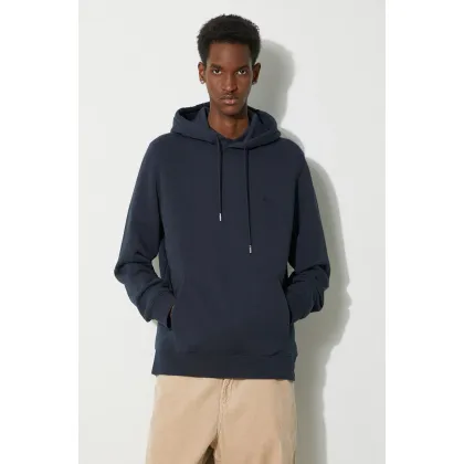 Zdjęcie Woolrich bluza Logo Script Hoodie męska kolor granatowy z kapturem melanżowa CFWOSW0224MRUT3684