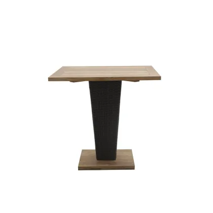 Zdjęcie Wyjątkowy kwadratowy stół Sentosa do jadalni lub na zewnątrz z jedną nogą