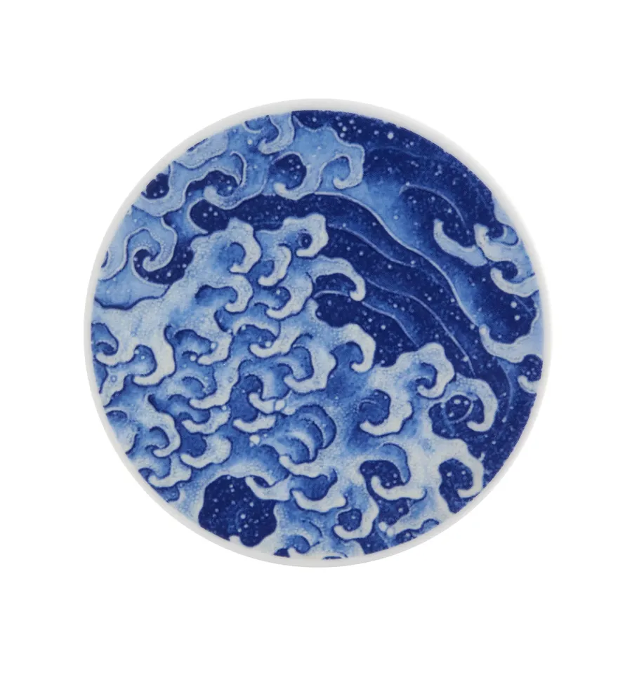 obrazek 4 Zestaw 4 porcelanowych podstawek stworzonych z odbitki „Wielka fala Kanagawy” autorstwa Katsushiki Hokusai – Vista Alegre