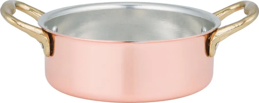 obrazek 1 Mały, płytki rondel z miedzi Ø12cm 2 uchwyty - Gioie di casa - Cu Artigiana
