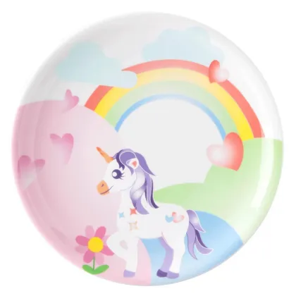 Zdjęcie Piękny okrągły porcelanowy talerz obiadowy 25,5 cm z bajkowym zdobieniem - Seltmann Weiden