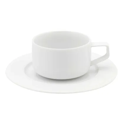 Picture Classic porcelain coffee cup and saucer from the unique Silkroad White collection - 4 pieces - Vista Alegre