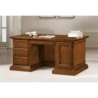 Picture Solid wood desk with 4 drawers, door and shelf - solid, Italian furniture - Zanini