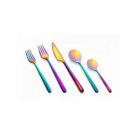 Zdjęcie Stylowy włoski 75-elementowy zestaw sztućców z kolekcji Linea Rainbow