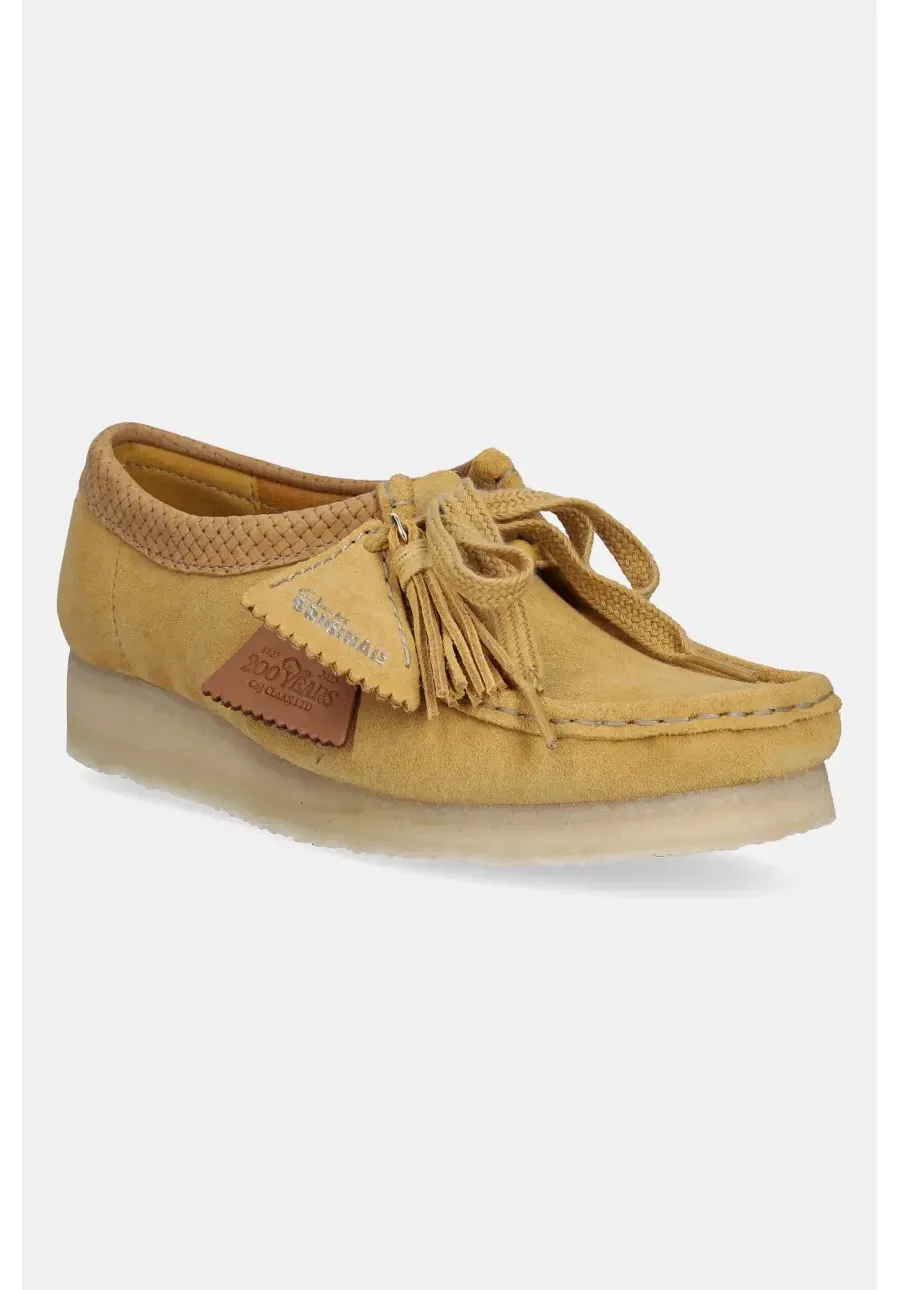 obrazek 1 Clarks Originals mokasyny zamszowe Wallabee damskie kolor żółty na platformie 26180169