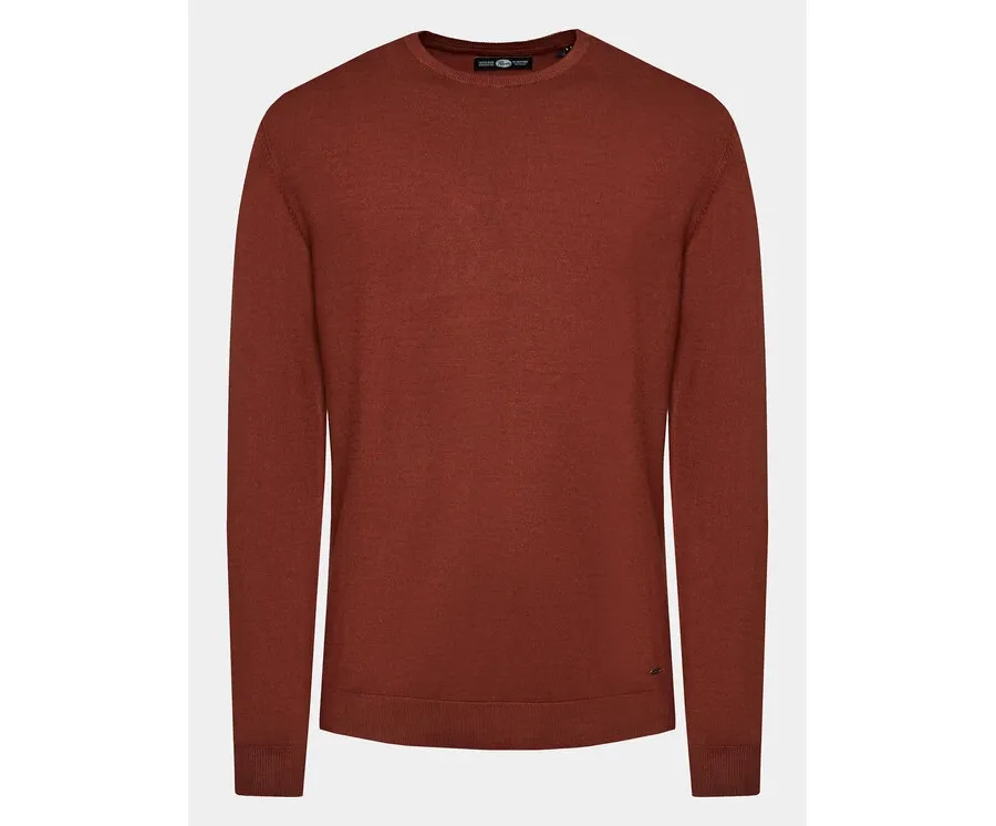 obrazek 1 Petrol Industries Sweter M-3030-KWR002 Bordowy Regular Fit