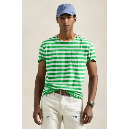 Zdjęcie Polo Ralph Lauren t-shirt bawełniany męski kolor zielony wzorzysty 710958202