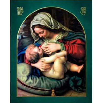 Zdjęcie Piękna Ikona Prosta Matka Boska z dzieciątkiem 15x19 cm