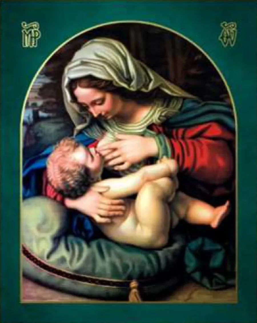 obrazek 1 Piękna Ikona Prosta Matka Boska z dzieciątkiem 15x19 cm