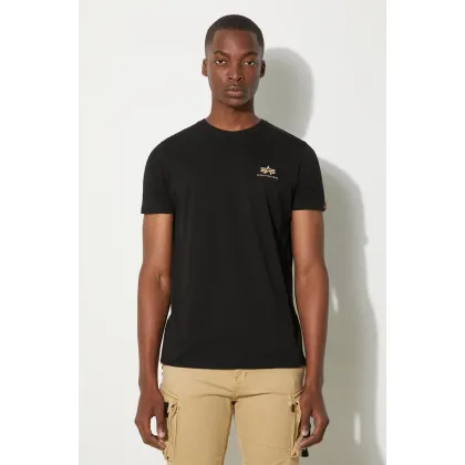 Zdjęcie Alpha Industries t-shirt bawełniany kolor czarny z nadrukiem 128507CP.380-CZARNY
