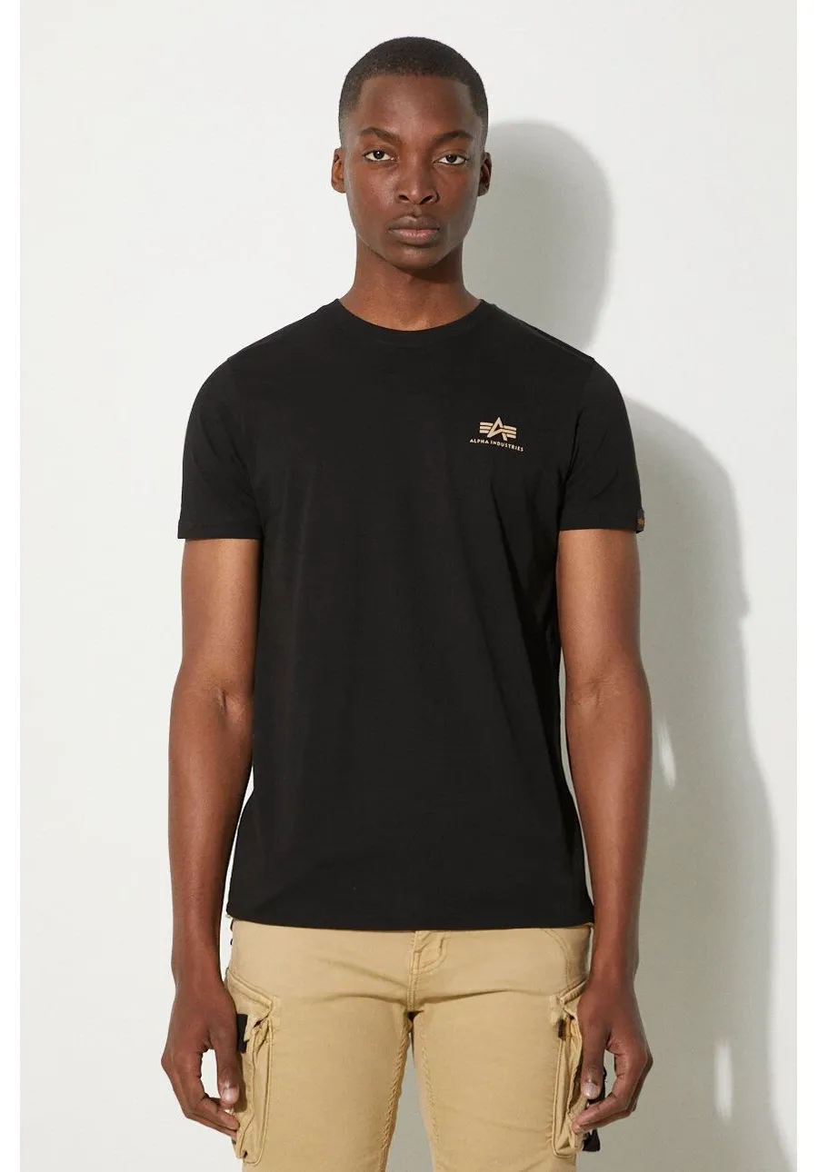 obrazek 1 Alpha Industries t-shirt bawełniany kolor czarny z nadrukiem 128507CP.380-CZARNY
