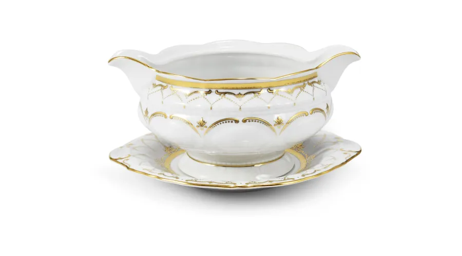 obrazek 3 Piękna stylowa 25-częściowa zastawa obiadowa z porcelany z kolekcji Wedding sonata – Leander