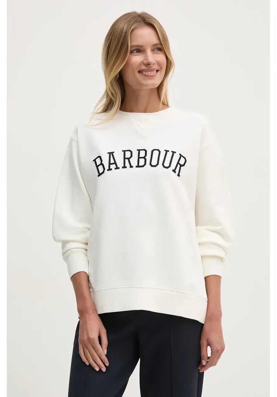 obrazek 1 Barbour bluza bawełniana damska kolor biały z aplikacją LOL0591