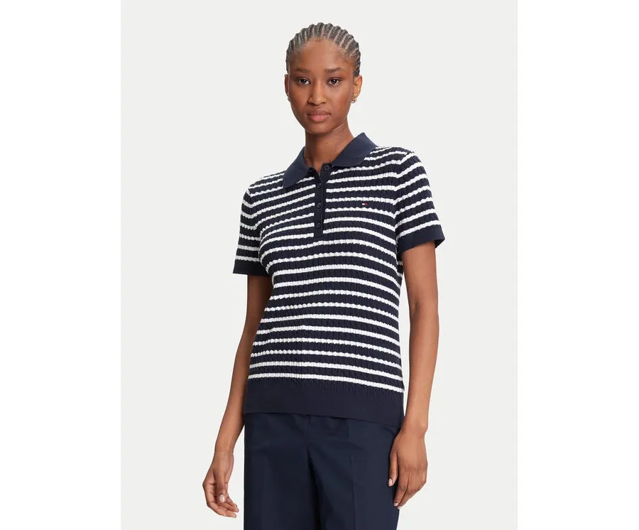 obrazek 1 Tommy Hilfiger Sweter Fine WW0WW41474 Granatowy Regular Fit