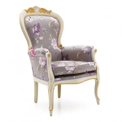 Zdjęcie Luksusowy fotel w kwiaty w stylu ludwikowskim - Sevensedie