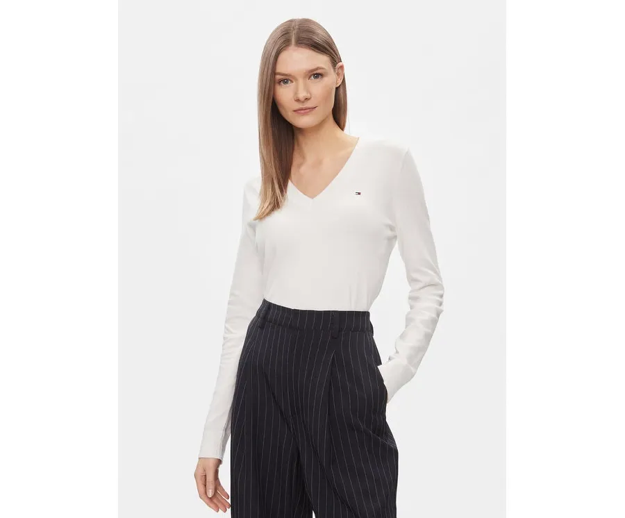 obrazek 1 Tommy Hilfiger Sweter WW0WW42049 Biały Regular Fit