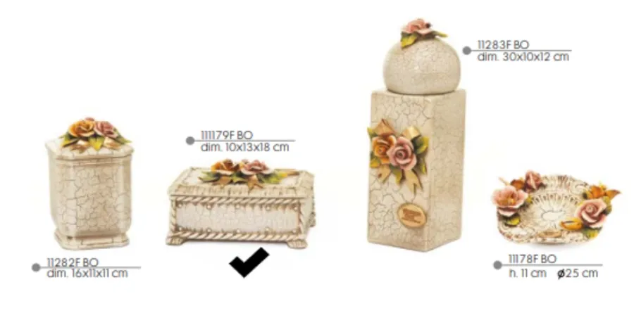 obrazek 1 Ceramiczne, prostokątne pudełko zdobione kwiatami - Valle d'oro Patchi