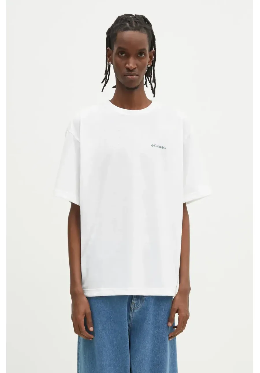obrazek 1 Columbia t-shirt sportowy Cedar Trail męski kolor biały z nadrukiem 2120381
