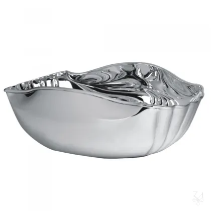 Picture Rectangular silver-plated bowl with a unique shape - Zaramella Argenti