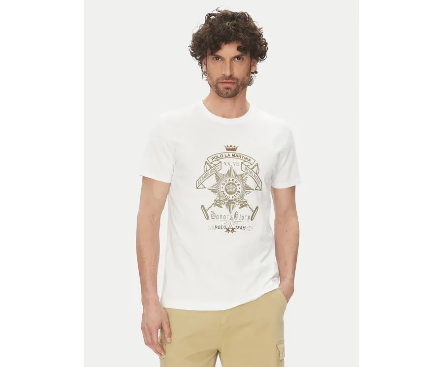 obrazek 1 La Martina T-Shirt Aloysius MARG30 JS206 Biały Regular Fit