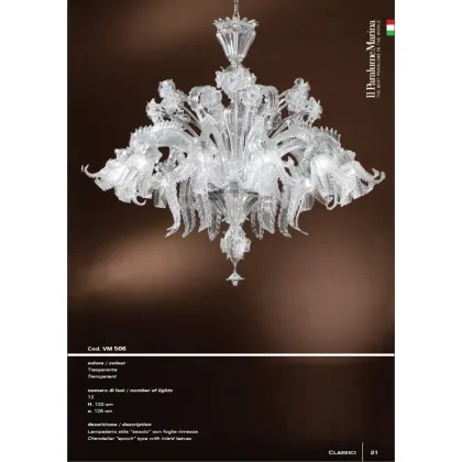 Zdjęcie Piękny stylowy żyrandol w stylu „Century” z dwunastoma światłami - Il Paralume Marina