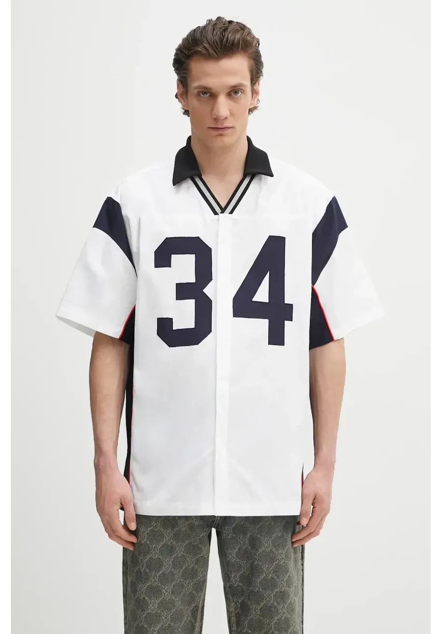 obrazek 1 AMBUSH koszula bawełniana Sports Designed Shirt męskie kolor biały relaxed z kołnierzykiem klasycznym 12115310