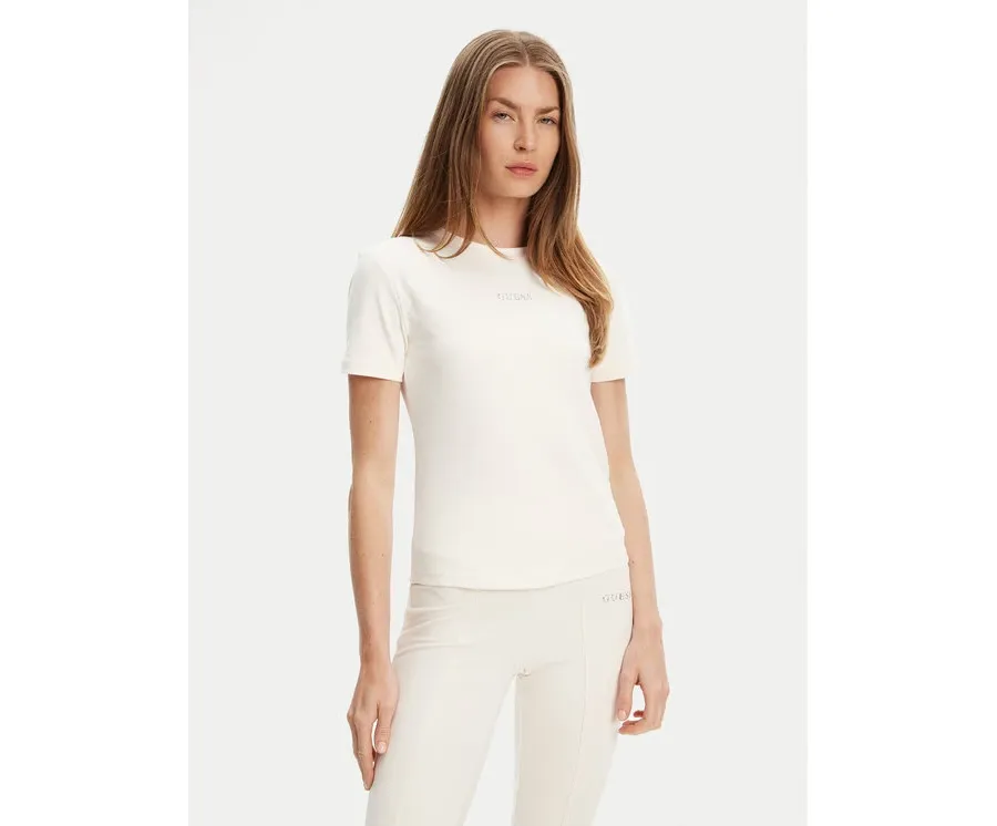 obrazek 1 Guess T-Shirt V5RI10 KCD02 Écru Regular Fit