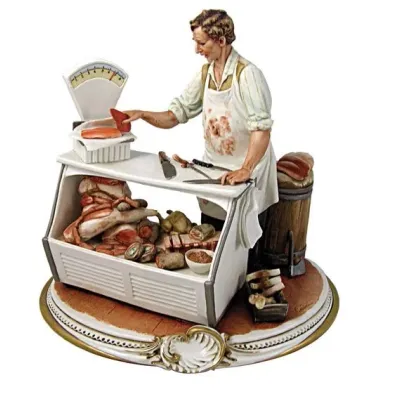 Zdjęcie Salonowa figurka rzeźnika z porcelany