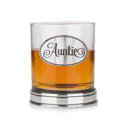 Zdjęcie Firmowa szklanka do whisky ”Ciocia” w kolorze miedzi – wyjątkowy prezent dla cioci