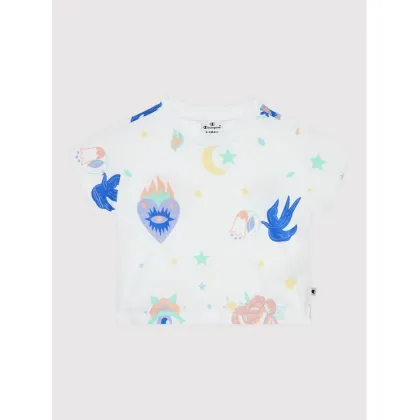 Zdjęcie Champion T-Shirt All-Over Colourful Print 404400 Biały Custom Fit