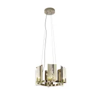 Picture Beautiful round chandelier made of brass and Italian crystal - Il Paralume Marina