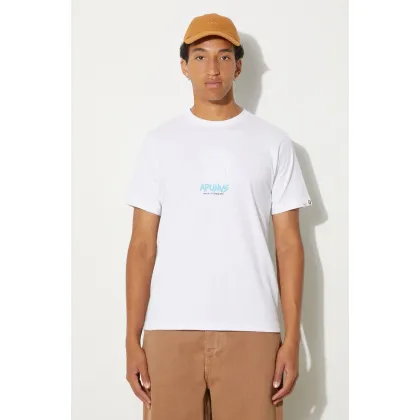 Zdjęcie AAPE t-shirt bawełniany Basic Tee męski kolor biały z nadrukiem AAPTEM1452XXM