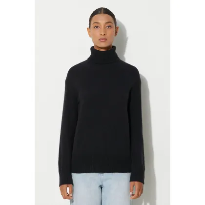 Zdjęcie A.P.C. sweter wełniany Pull Amal damski kolor czarny z golfem WYAAD-F23374