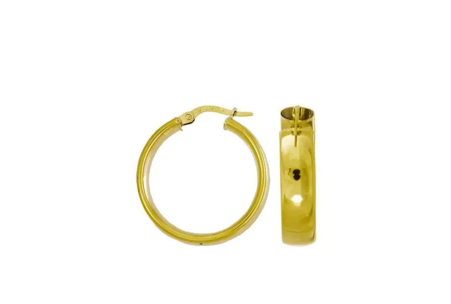 obrazek 1 Piękne szerokie kolczyki ze złota 20 mm